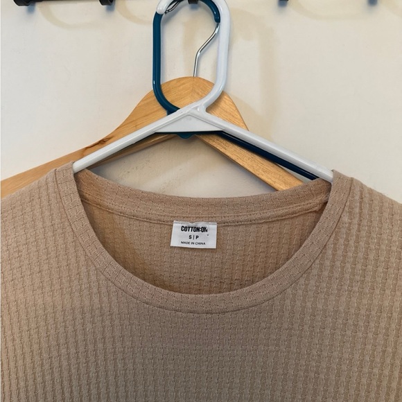 Tan Ribbed Women's Top - Picture 3 of 5